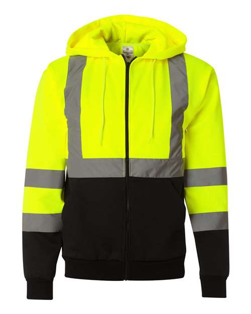 Kishigo JS102-103 Unisex Hi-Vis Full-Zip Hooded Sweatshirt-1