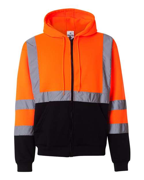 Kishigo JS102-103 Unisex Hi-Vis Full-Zip Hooded Sweatshirt-2