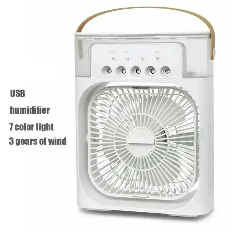New 3 In 1 Fan AIr Conditioner Household Mini Air Cooler LED Night Light Portable Humidifier Air Adjustment Fan Office Home Fan-5