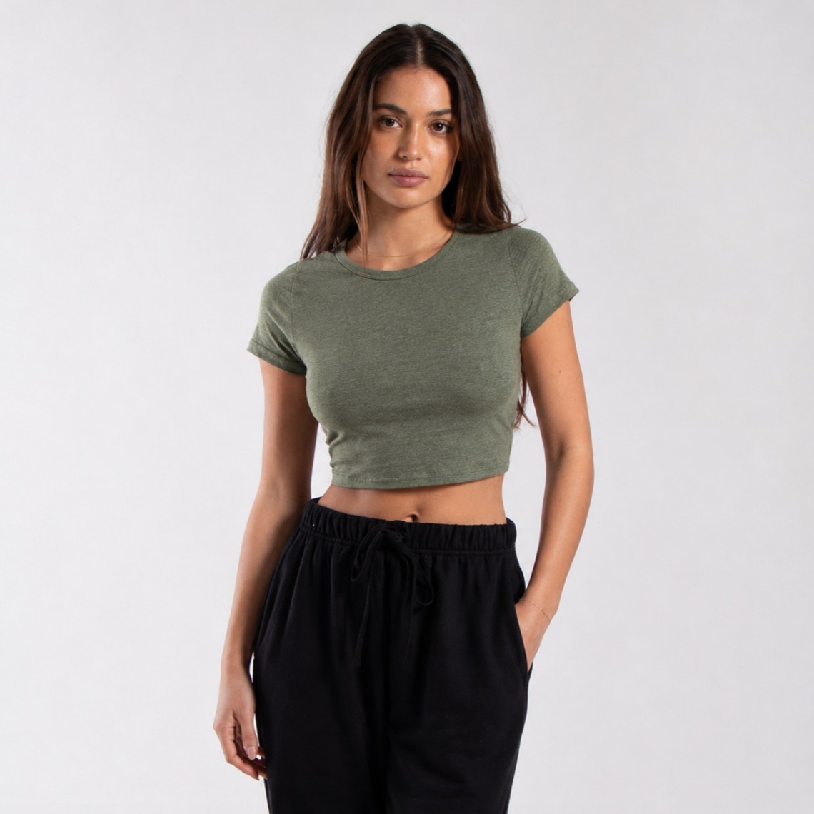 6004 - CLOSEOUT Women's Crop Tee-2