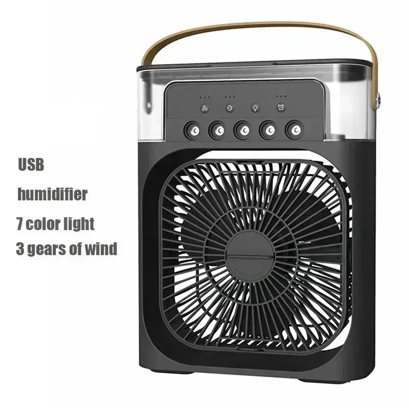 New 3 In 1 Fan AIr Conditioner Household Mini Air Cooler LED Night Light Portable Humidifier Air Adjustment Fan Office Home Fan-6