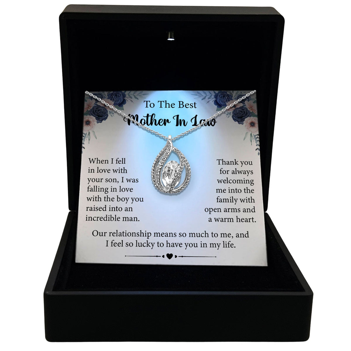 TRYNDI™ To My Best Mother-in-law Birdcage Necklace With Authentic Swarovski Crystals-0